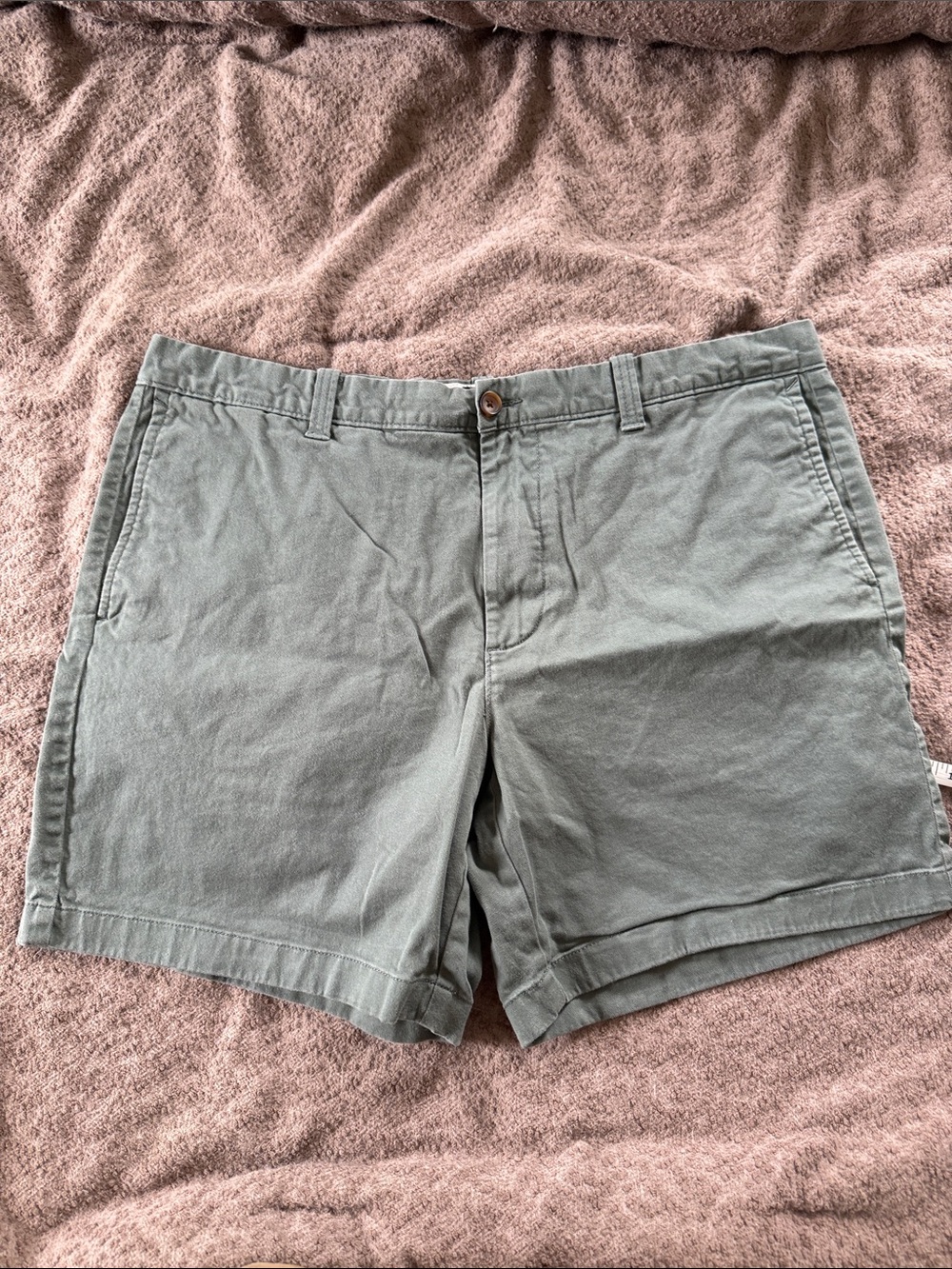 J. Crew Men's Olive Flat Front Cotton Shorts